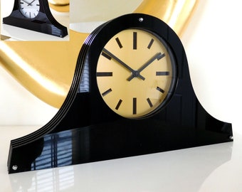 Louis Spirit Gloss Black Gold Dial Mantel Clock