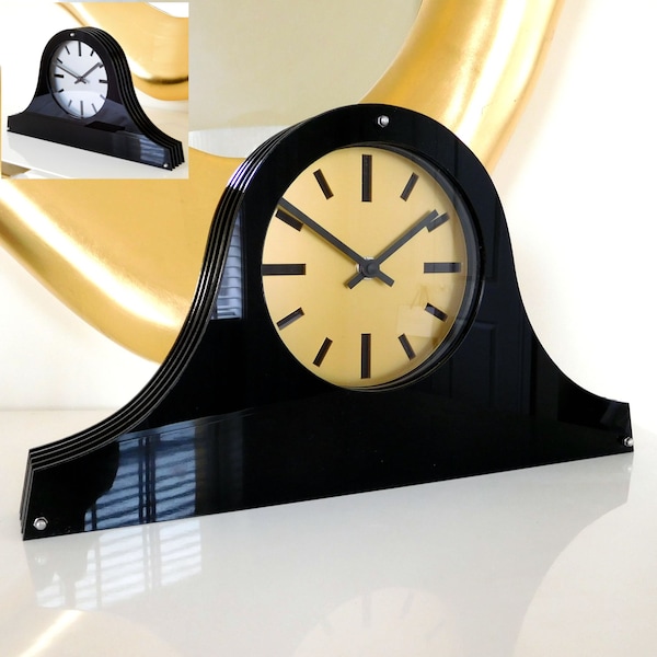 Louis Spirit Gloss Black Gold Dial Mantel Clock