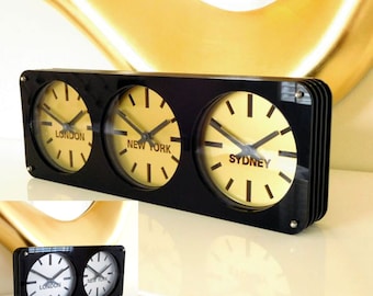 Spirit Gloss Black Timezone Desk-Wall Clock