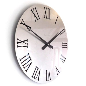 Silver and Black Acrylic Roman Wall Clock