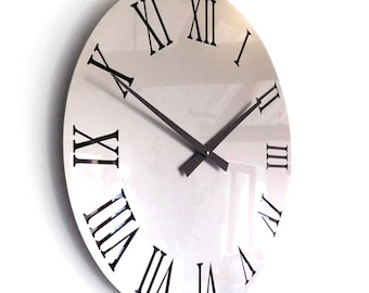 Silver and Black Acrylic Roman Wall Clock