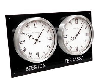 LARGE Black Backboard Everyday Time Zone Clock