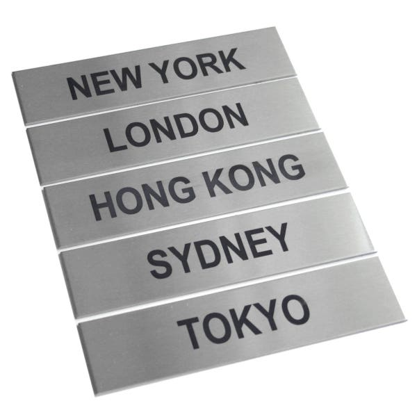 Custom Made Stainless Steel Signs, Brushed Stainless Steel Clock Signs