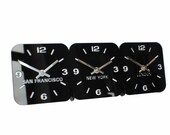 Roco Verre Personalised Gloss Acrylic Desk Mantel Time Zone Clock