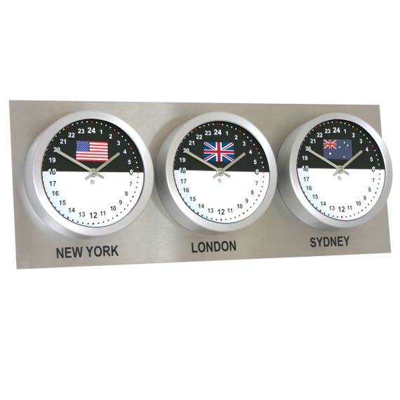 Roco Verre 24 Hour Stainless Steel Custom World Timezone Flag Etsy