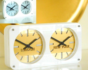 Spirit Gloss White Timezone Desk-Wall Clock