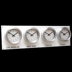 LARGE White Gloss Backboard Everyday Time Zone Clock