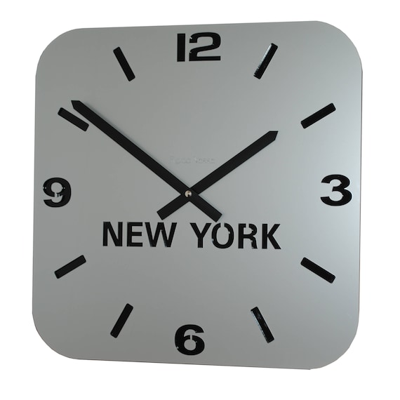 Roco Verre Silver Acrylic Time Zone Clock