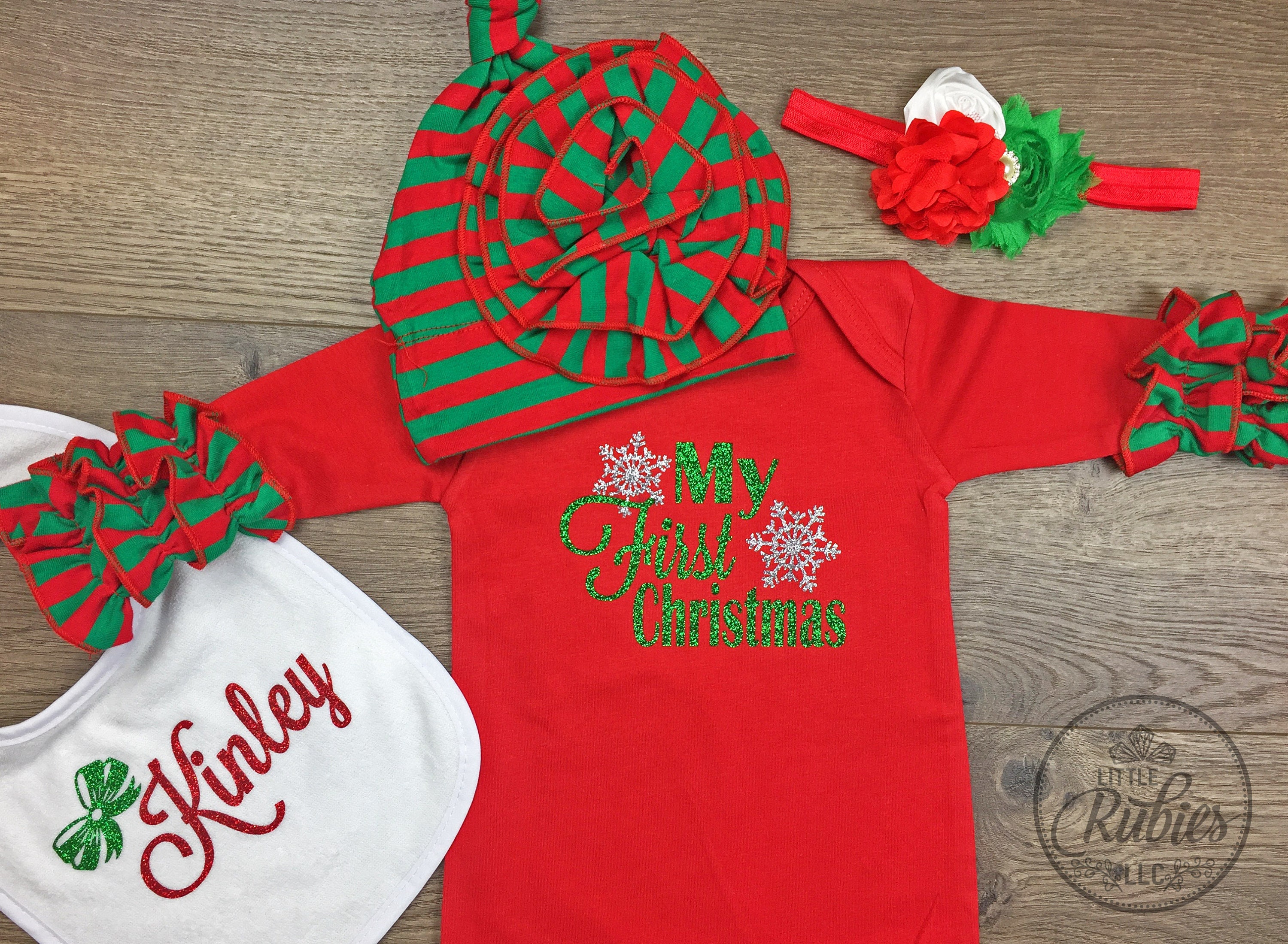 Christmas pajamas baby girl first christmas outfit Christmas Etsy