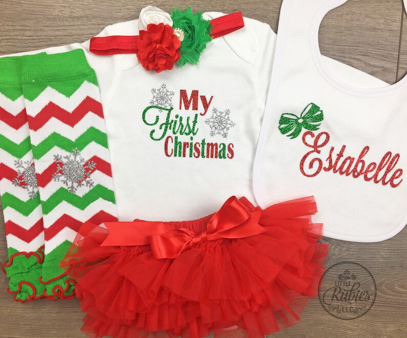 baby girl first xmas outfit