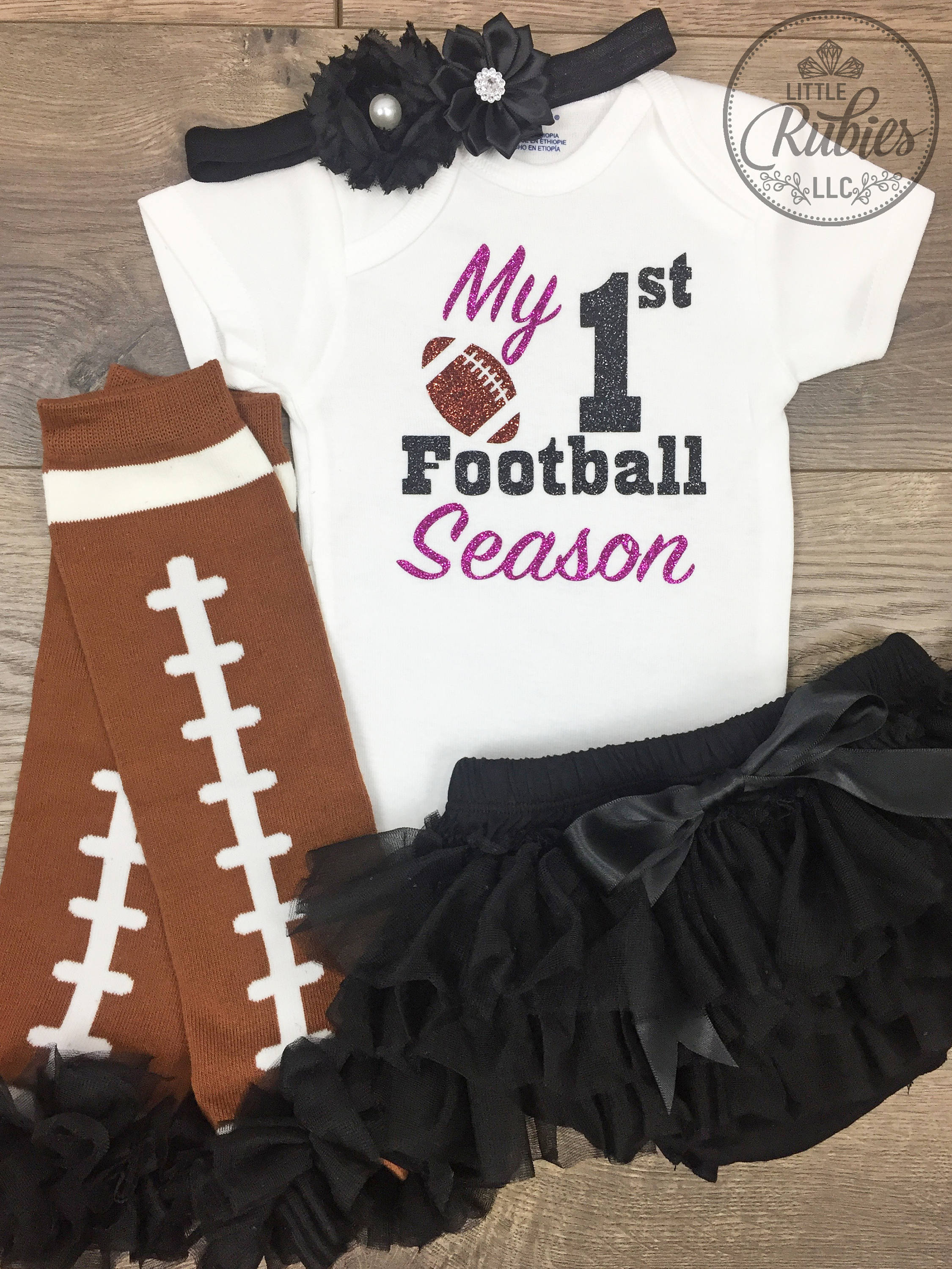 My First Football Season baby girl outfit My 1st Football Game Etsy