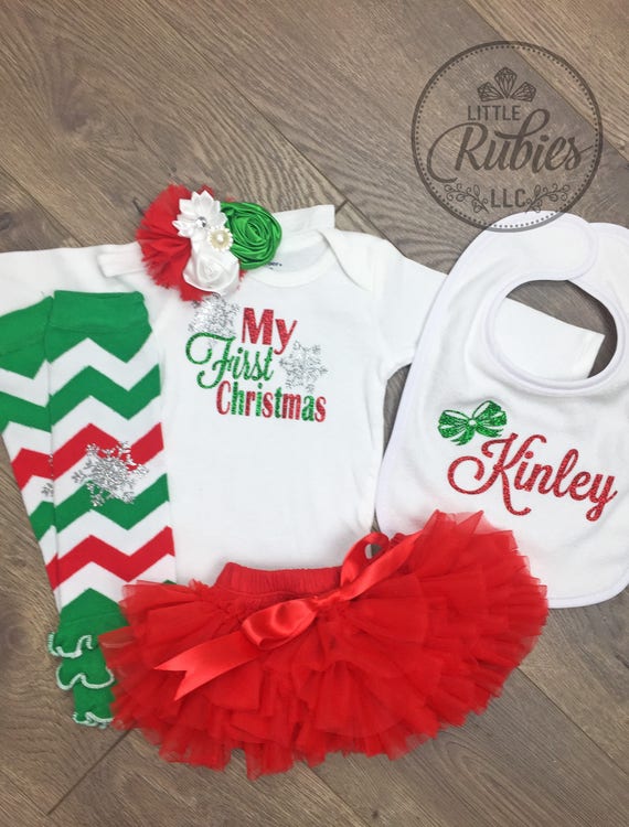 my first christmas outfit baby girl christmas outfit my 1st etsy newborn girl first christmas outfit
