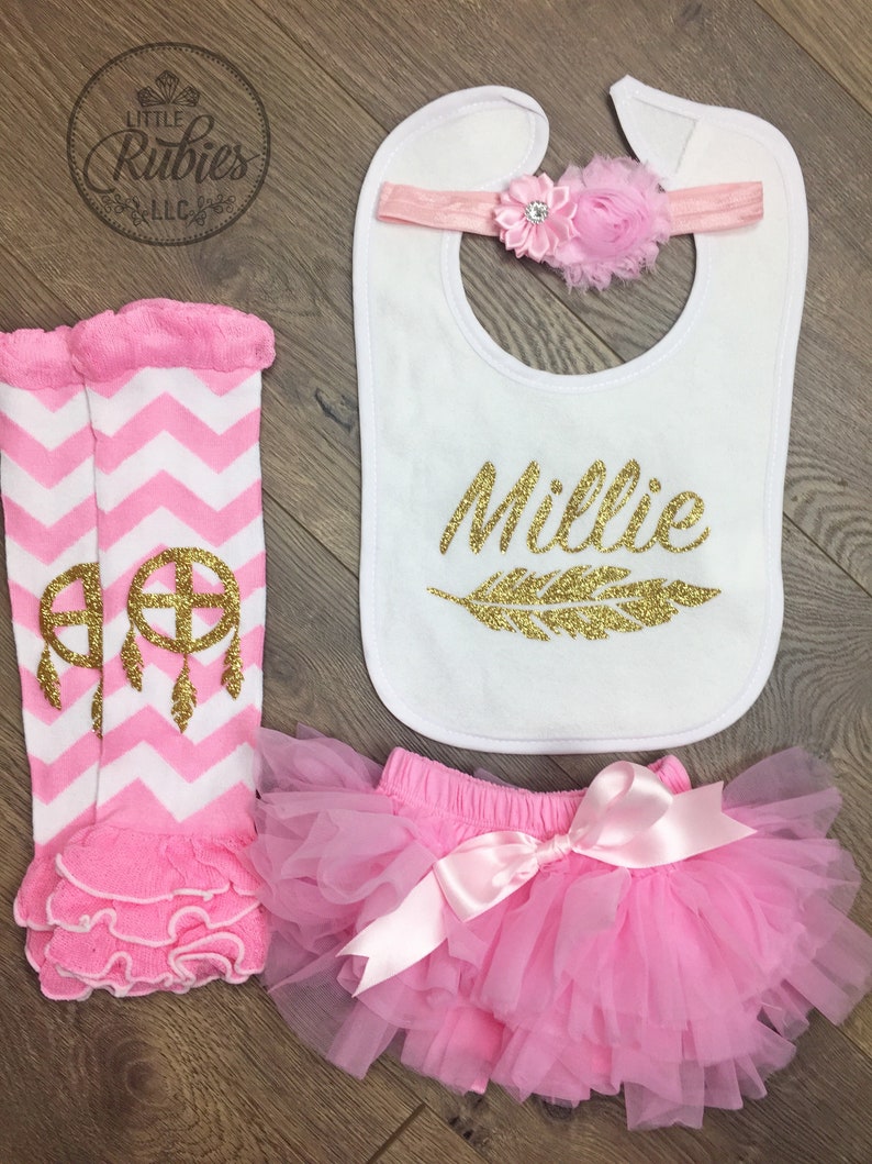 new to the tribe baby girl outfit