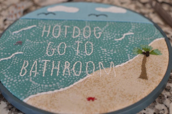 hot dog go to bathroom hot dog go to bathroom