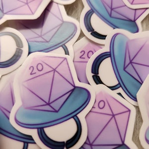 D20 Ring Pop Sticker Candy DND D&D Dungeons and Dragons Kawaii