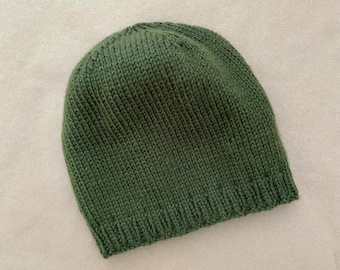 Hand Knit Basic Wool Beanie