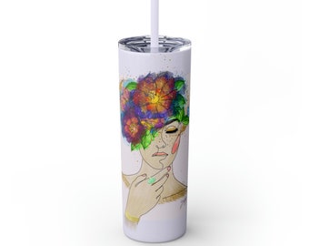 Crown of Life - Skinny Tumbler with Straw, 20oz