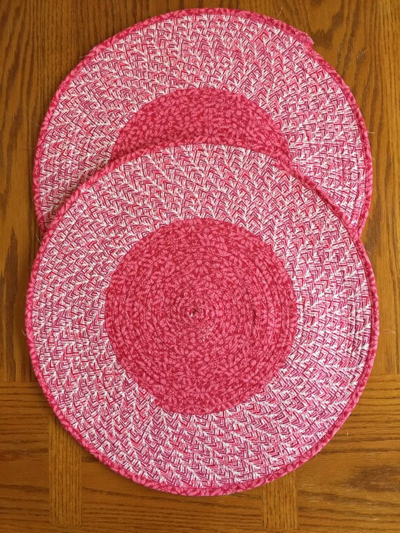 Two Large Placemats Pink Placemats Placemat Set Table Mat Etsy