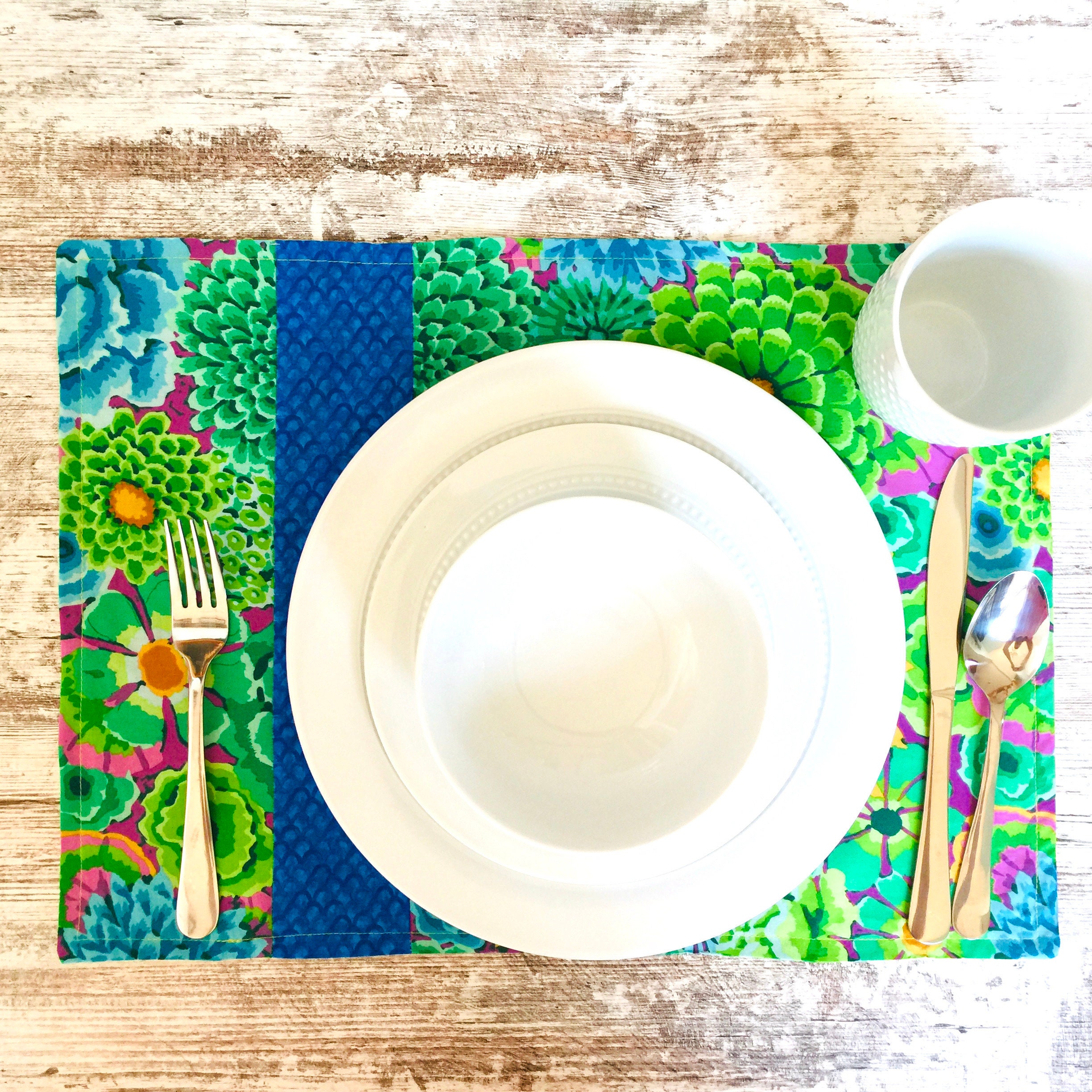 Designer Spring placemats placemats blue placemats placemat Etsy