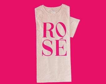 Kurzarm-T-Shirt, tiefe Schulter / Neon „Rosé“