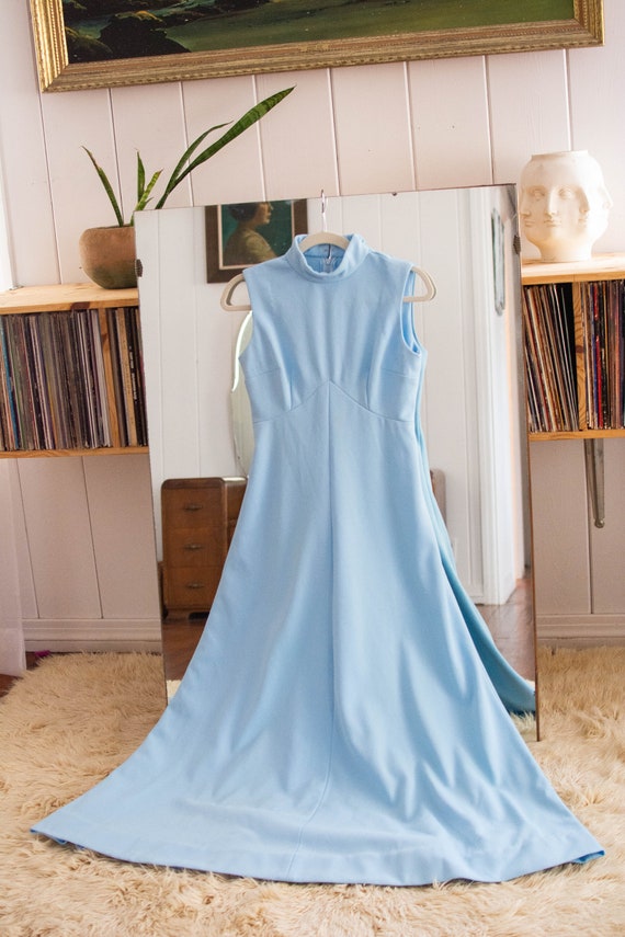 1960s blue maxi w/ empire waist
