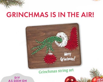 Grinch String Art Kit | Grinch Decor | Holiday Decor | Craft Kit | DIY Kit | Christmas Decor | Christmas Gift | Arts and Crafts | String Art