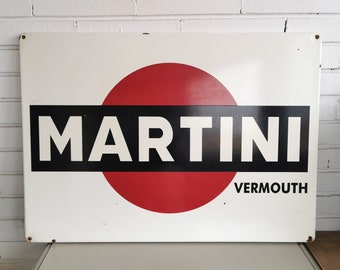 Insegna commerciale da appendere vintage Martini Vermouth smaltata - Prodotto in Italia