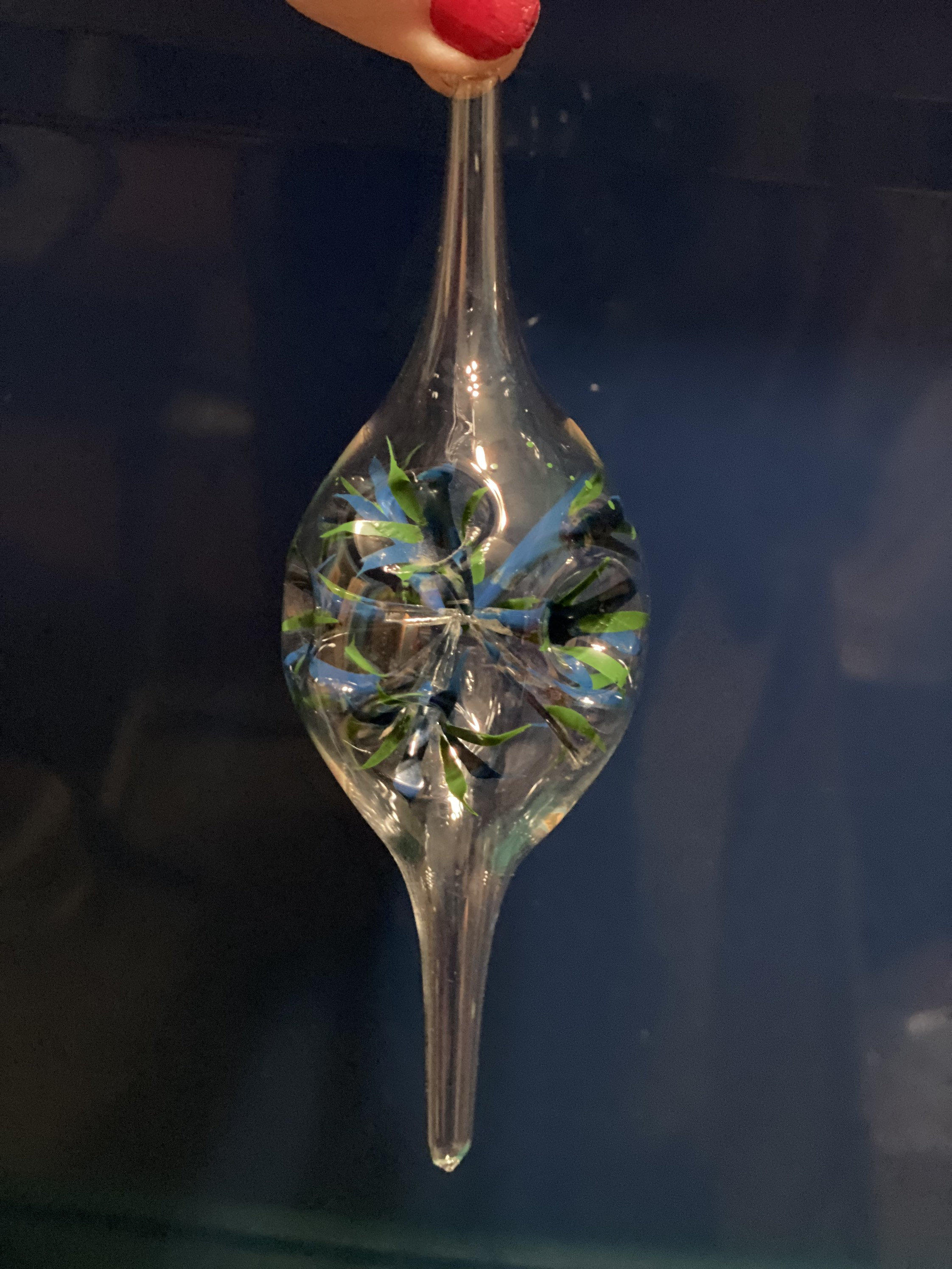 Vintage blown glass clear ornaments indented and hand painted Etsy