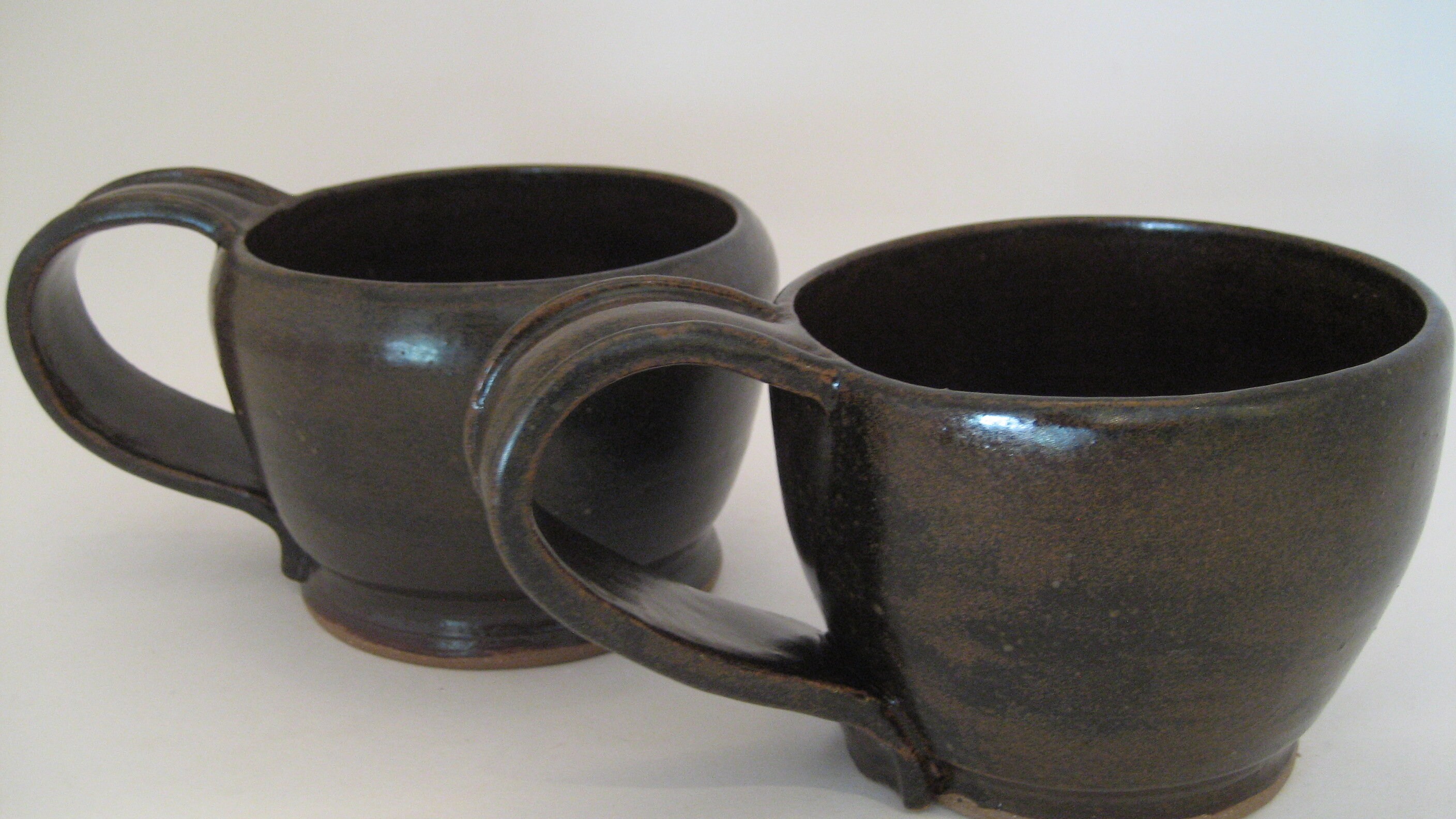 Pair of Wheel Thrown Pottery Coffee Cups