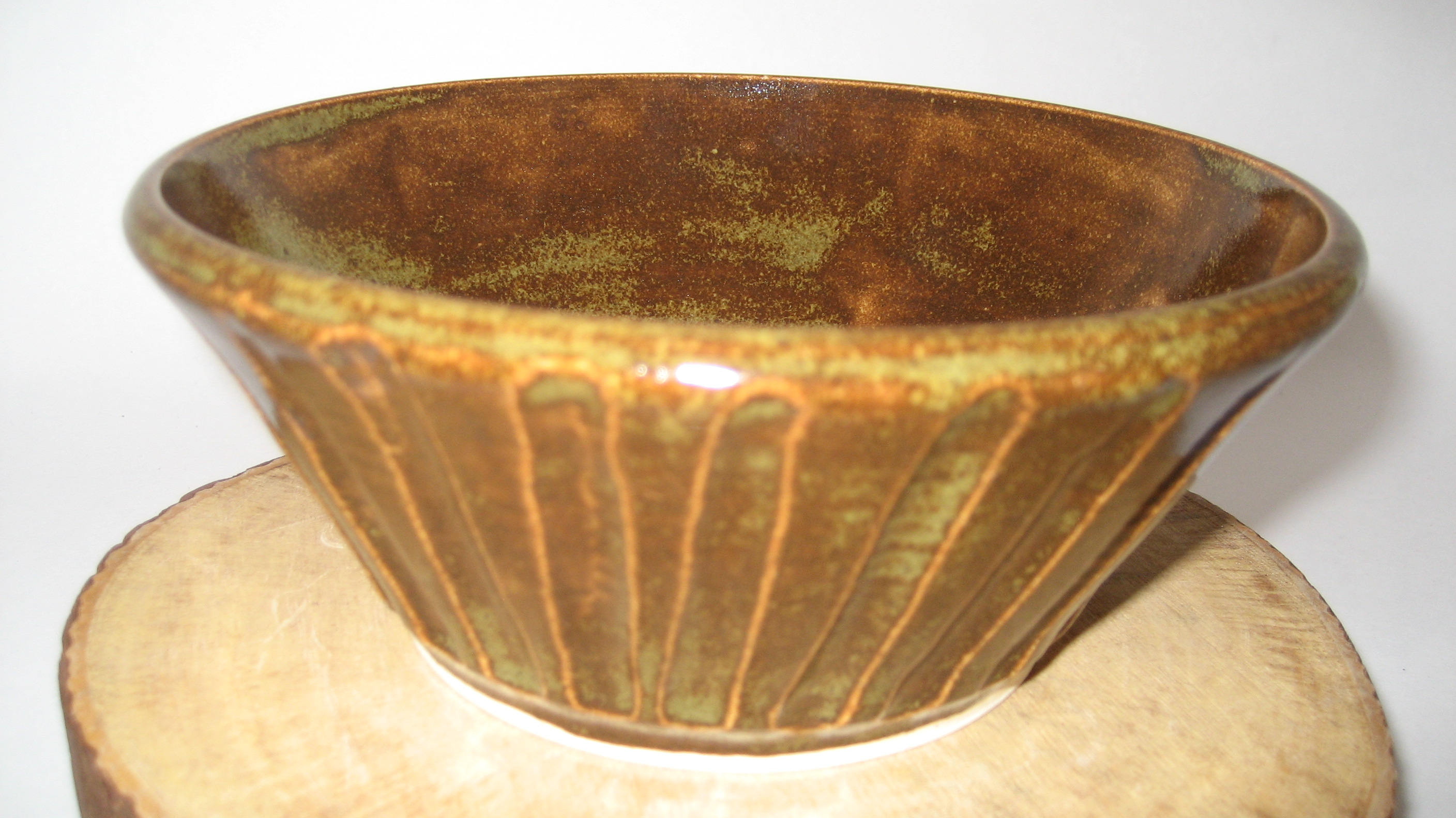 Wheel Thrown Pottery Fluted Serving Bowl