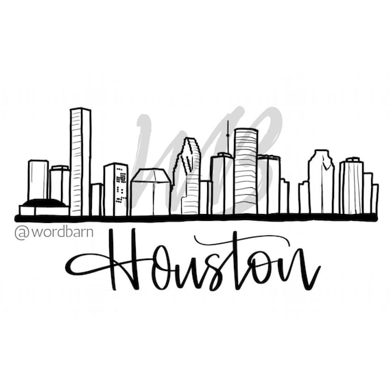 Skyline of Houston | Etsy