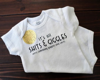 Shits and Giggles Onesie, Handmade, Unisex, Funny