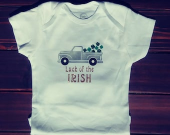Luck of the Irish Onesie, Tee, Baby, Unisex, St. Patrick's Day, Handmade