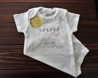Chillin With My Peeps Onesie, Tee, Baby, Unisex, Easter, Handmade