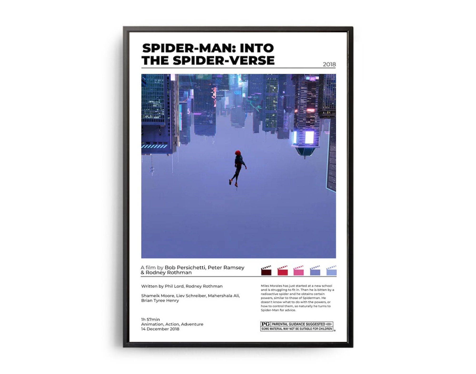 Spider Man Into the Spider Verse Minimalist Movie Poster Wall Art Vintage Art Print Wall Decor