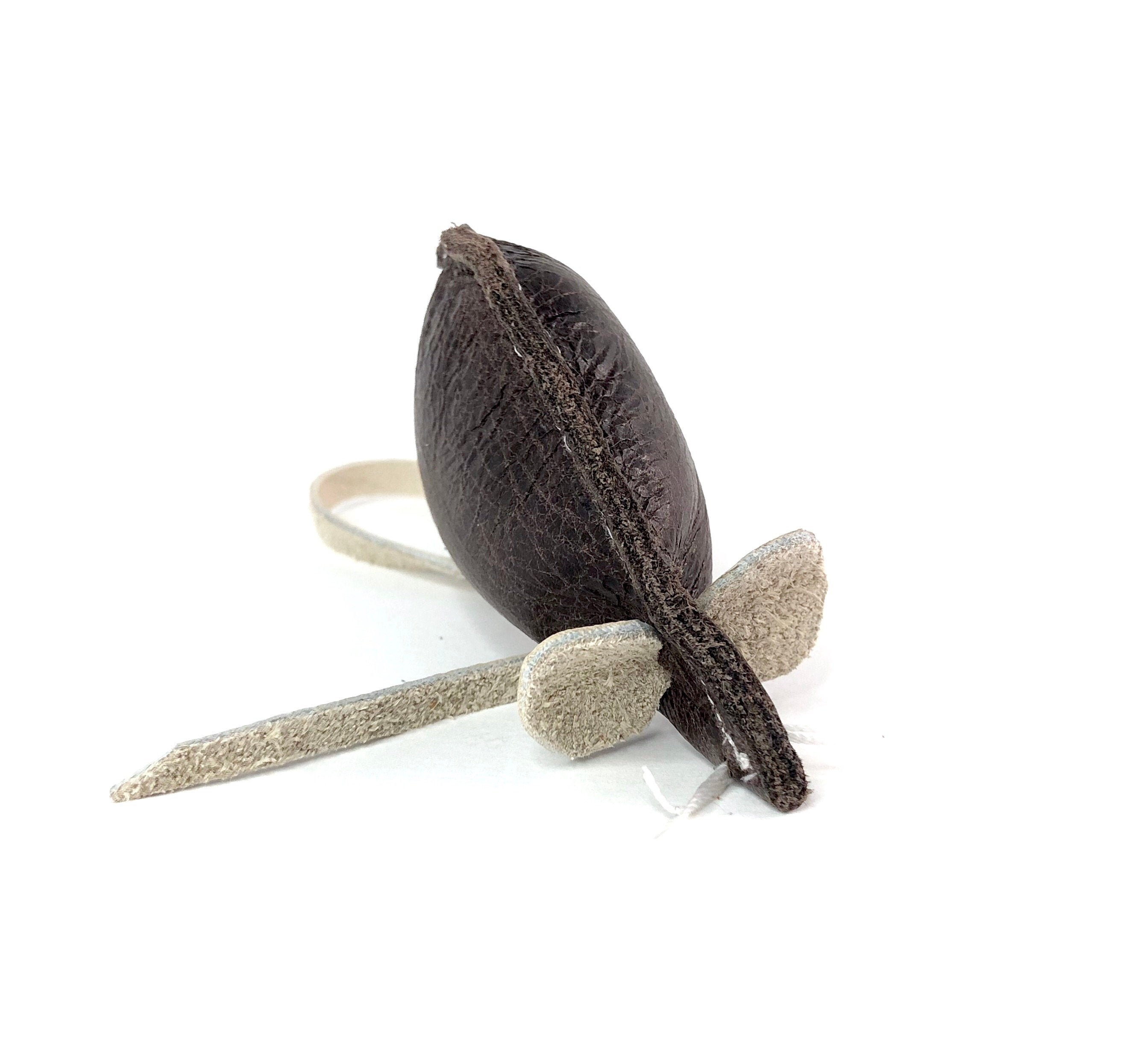 Natural Brown Leather Mouse Cat Toy Etsy