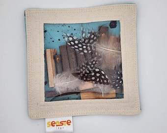 Natural Feather & Tree Pieces Sensory Pouch - Reggio Emilia Inspired