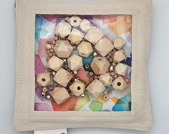 Sensory Toy Pouch: Wood Beads and Bells, Reggio Emilia Inspired