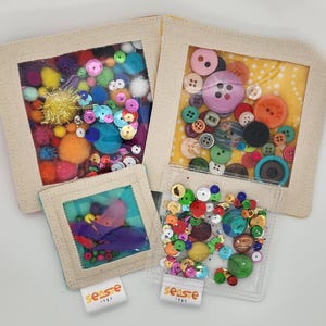 Multi-Pack Sensory Toys with Natural Materials or Colorful Sparkly Materials