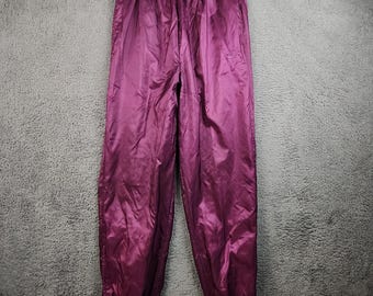 VTG Nike Pants Womens Large 90's Maroon Track Windbreaker Training Ankle Zip USA