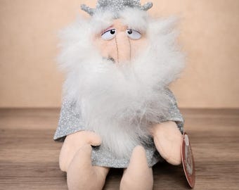 Vintage Wizard Warlock Plush Doll Santa Claus is Comin Coming to Town w/Tag