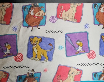 Vintage Disney The Lion King Twin Fleece Blanket 1990s Simba Timon Pumba Fabric