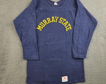 Vintage Champion Murray State Football Jersey Medium Cotton Blue Bar 60s-70s