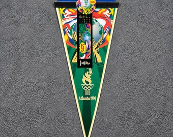 Vintage Atlanta Olympics 1996 Wincraft Sports Bumper Sticker Button and Pennant