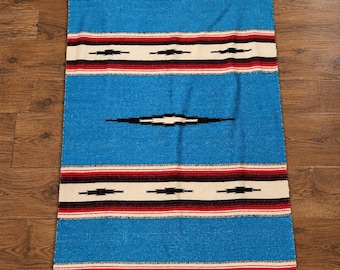 Vintage Handwoven Southwestern Native American Navajo Wool Rug Blanket 60" x 84"