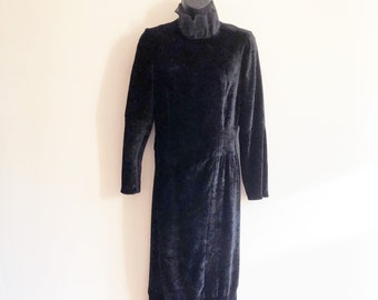 Comme des Garçons black velvet long dress 1993