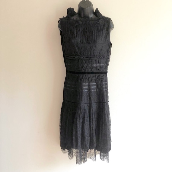 Alber Elbaz for Lanvin black lace pleated dress A… - image 1