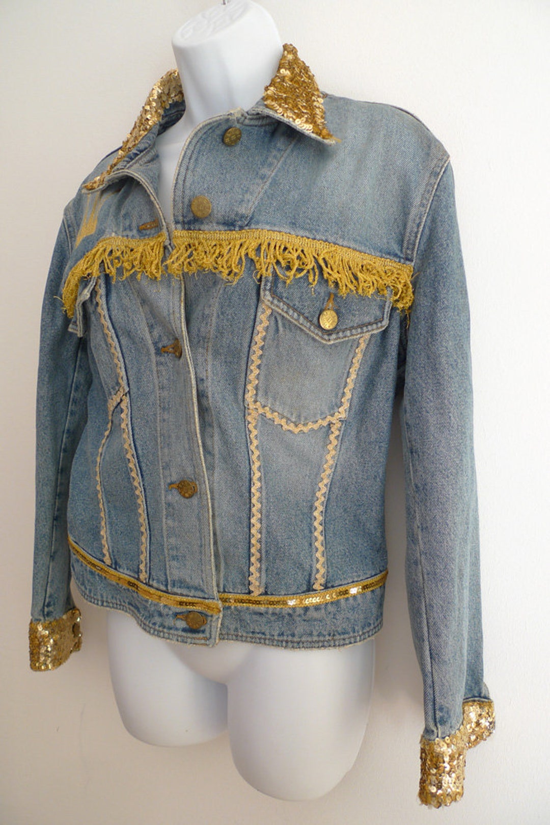 Katherine Hamnett Denim Jacket With Decorative Sequins - Etsy Canada