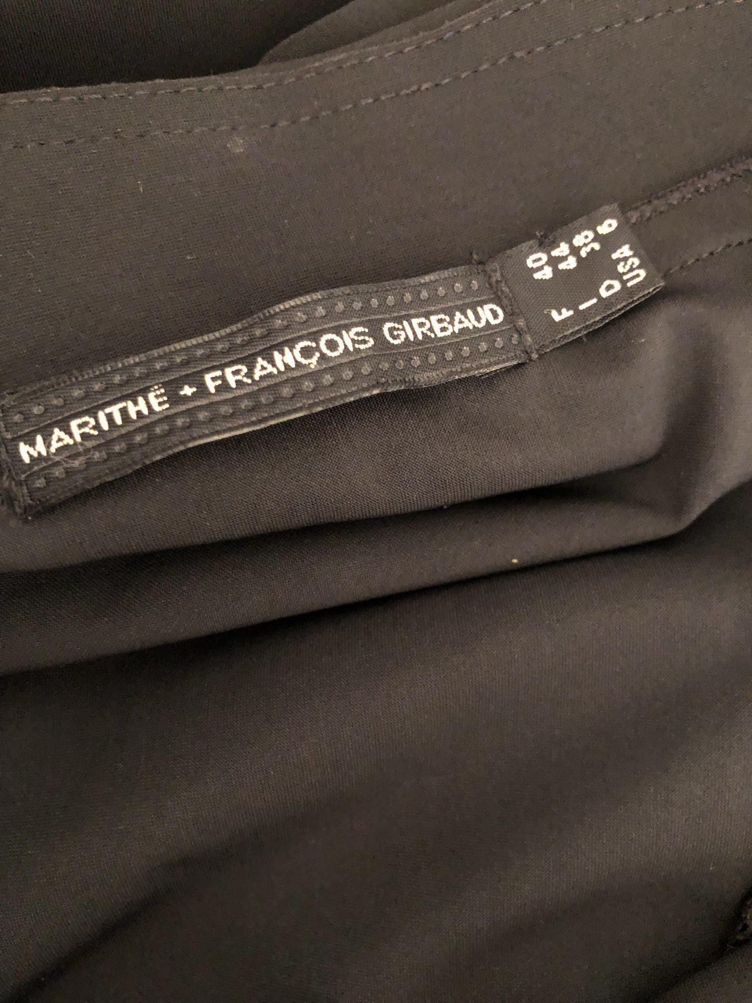 Robe Longue Noire Girbaud - Dos Laçage Rouge - Taille 38 - Marithé Et François Girbaud - Occasion TB