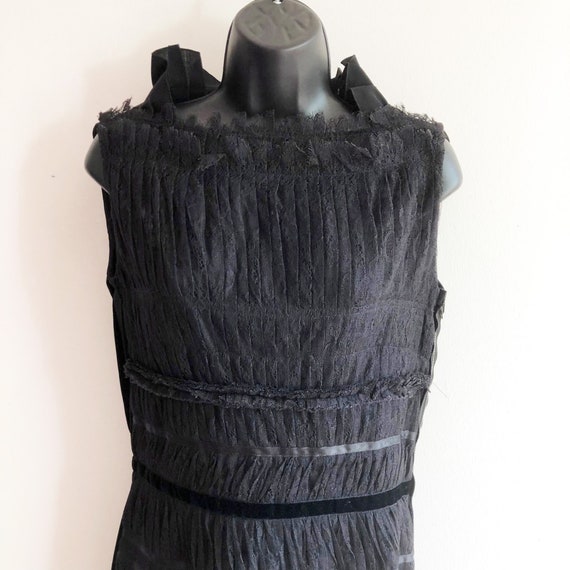 Alber Elbaz for Lanvin black lace pleated dress A… - image 2